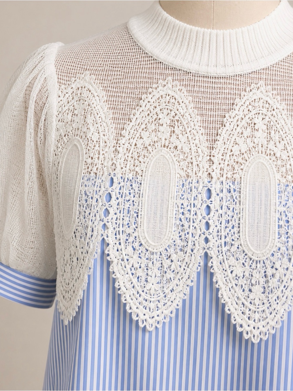 JODIFL Crochet Accent Stripe Blouse - Picture 2 of 4